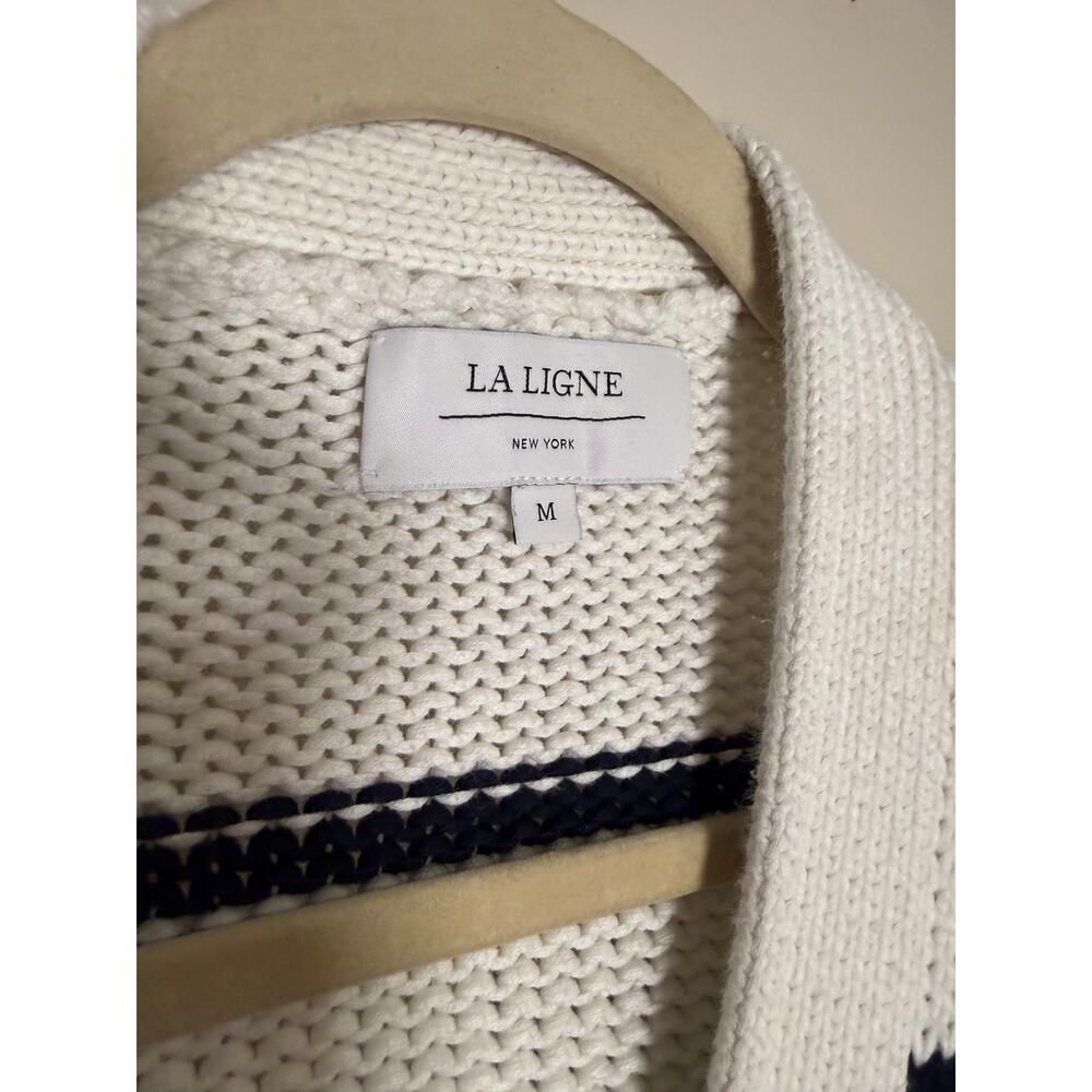 La Ligne Marina Striped Cable Knit Cardigan Women’s Sz. M - Picture 7 of 11